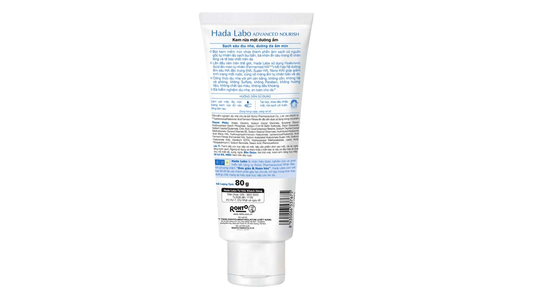Kem rửa mặt Hada Labo Advanced Nourish làm sạch sâu, dưỡng ẩm da tuýp 80g - 2